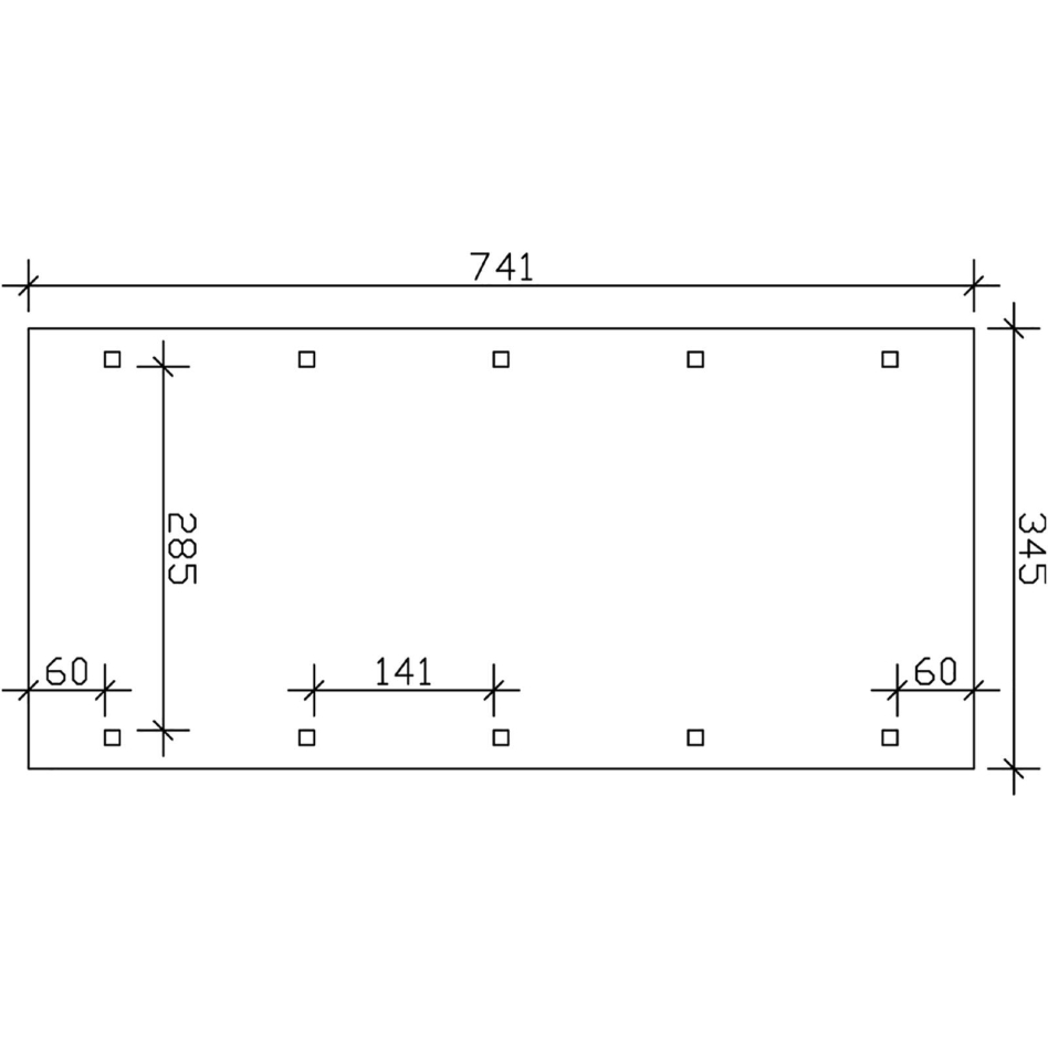 Bild von SKANHOLZ Carport »Spreewald«, BxT: 345 x 741 cm, Firsthöhe: 241 cm, farbbehandelt - braun