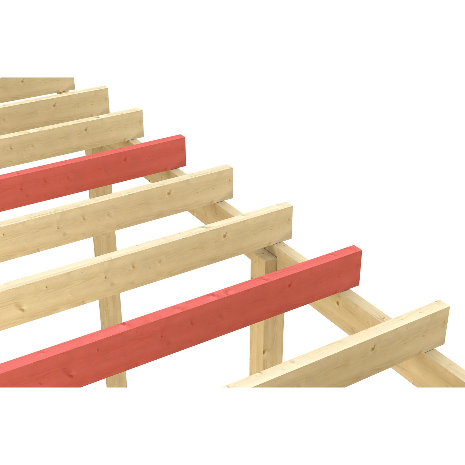 Bild von Skan Holz Schneelasterhöhung Flachdach/Walmdach Carport 613x604/630x637cm weiß