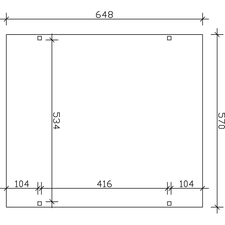 Bild von Skan Holz Doppelcarport Westerwald Eiche Hell Unterstand, gerade Kopfbänder, 570x648 cm