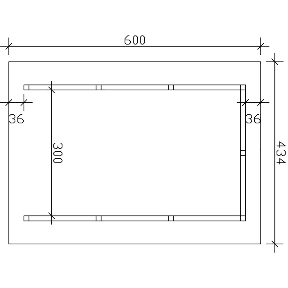 Bild von Skanholz Einzelcarport Schwarzwald, BxT: 424x600 cm, 220 cm Einfahrtshöhe, mit Rückwand, mit Dachschalung