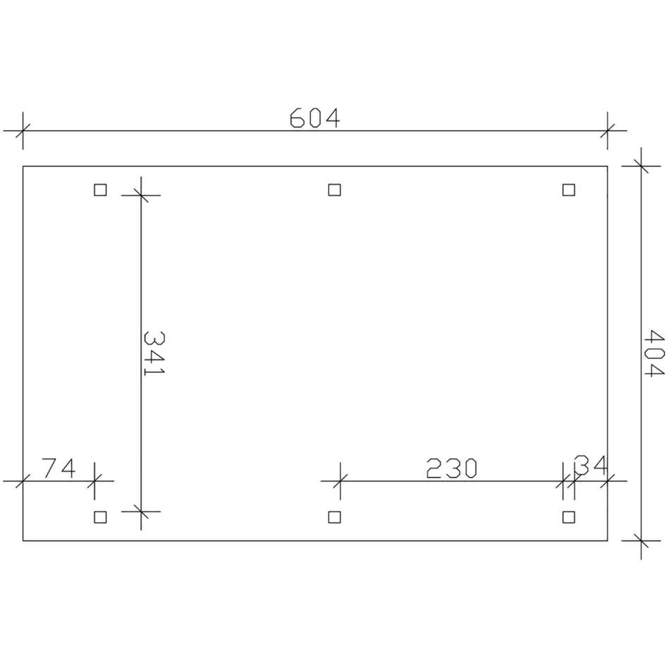 Bild von Skan Holz Einzelcarport Emsland Eiche Hell Unterstand, Aluminium-Dachplatten, 404x604 cm