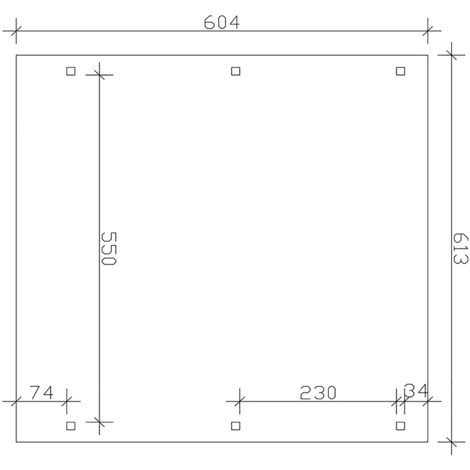 Bild von Skan Holz Doppelcarport Emsland Naturbelassen Unterstand, Aluminium-Dachplatten, 613x604 cm