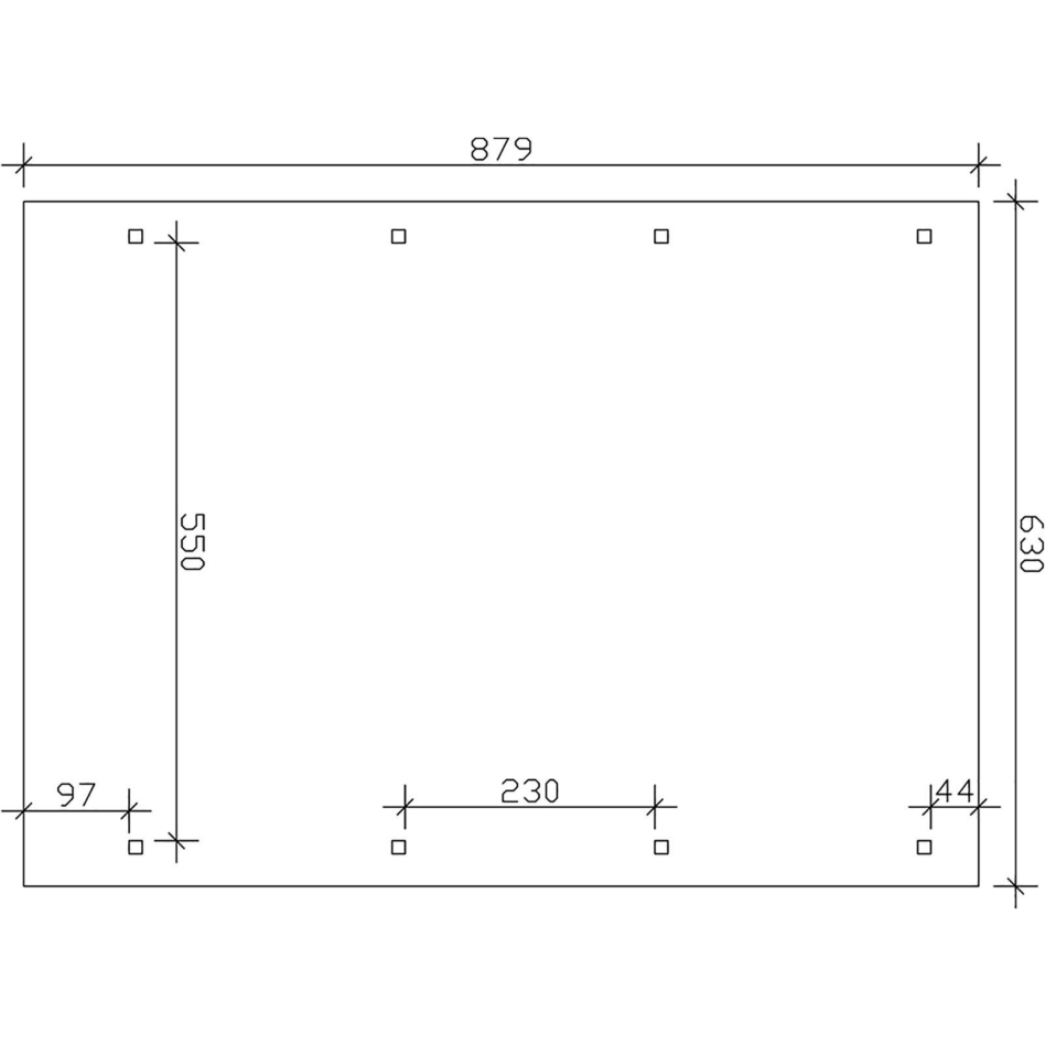 Bild von Skanholz Doppelcarport Wendland, BxT: 630x879 cm, 216 cm Einfahrtshöhe, mit EPDM-Dach, rote Blende