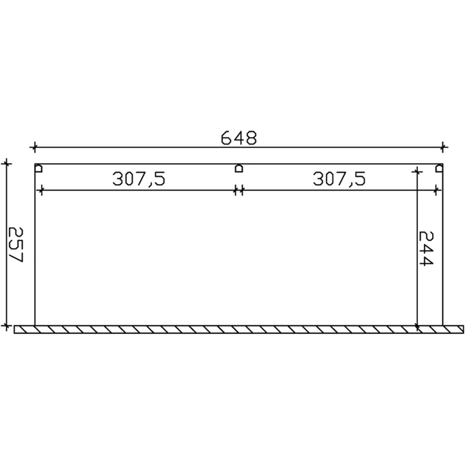 Bild von Skanholz Terrassendach Garda, BxT: 648x257 cm, Bedachung Doppelstegplatten, BxT: 648x257