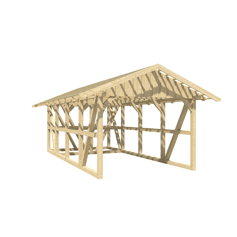 Bild von Skanholz Einzelcarport Schwarzwald, BxT: 424x772 cm, 220 cm Einfahrtshöhe, mit Dachlattung