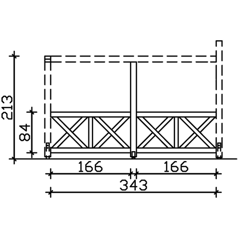 Bild von Skan Holz Andreaskreuz Seitenwände für freistehende Terrassenüberdachungen Leimholz -schiefergrau-Terrassenüberdachungen Tiefe 400 cm