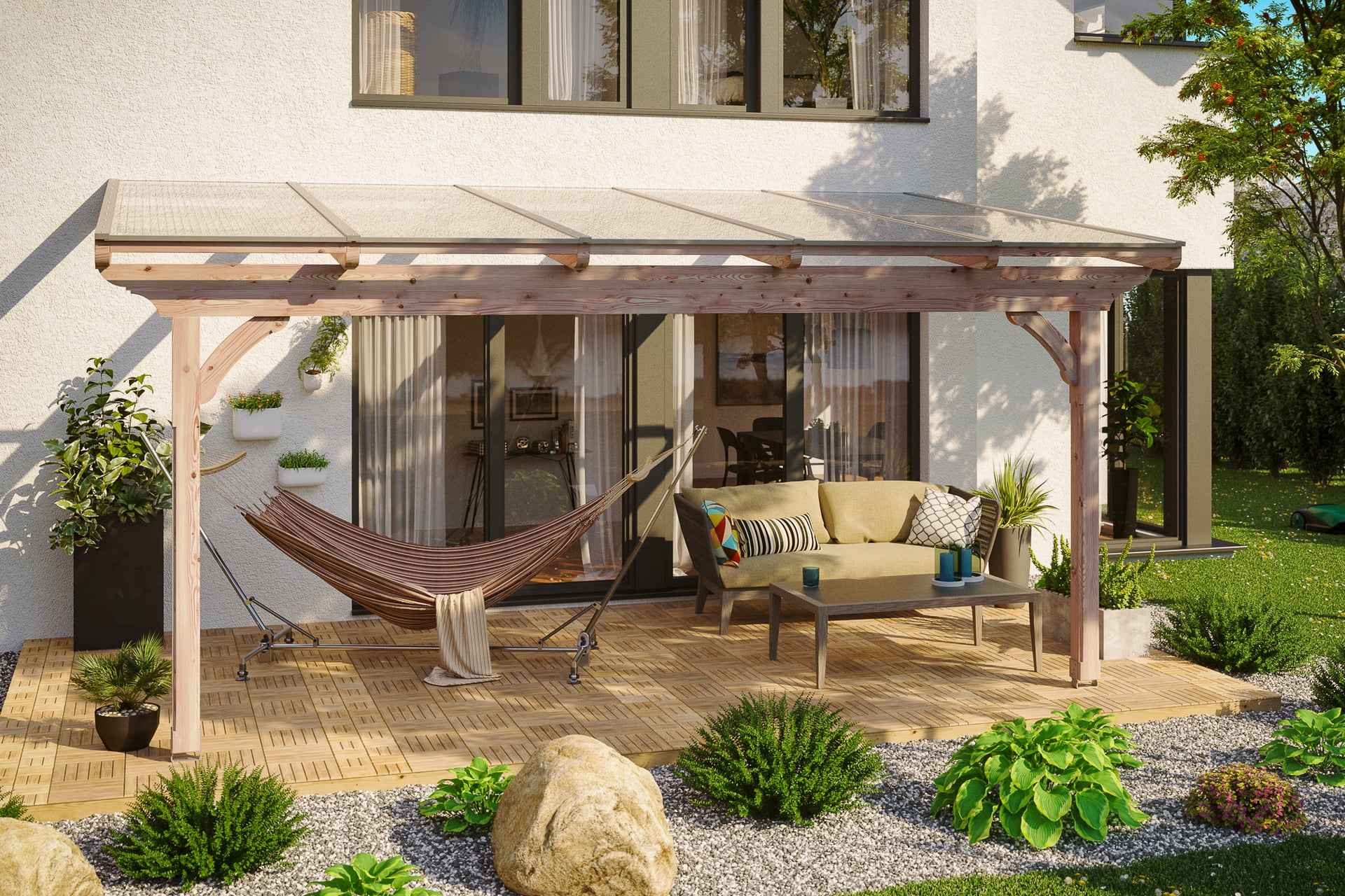 Bild von SKANHOLZ Terrassenüberdachung »Ravenna«, Breite: 541 cm, Dach: Polycarbonat (PC), braun