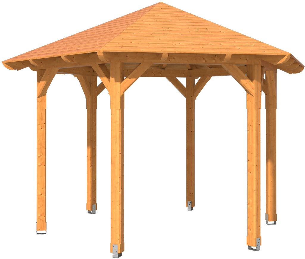 Bild von SKANHOLZ Pavillon »Colmar 2«, Zeltdach, sechseckig, BxHxT: 420 x 304 x 364 cm - beige