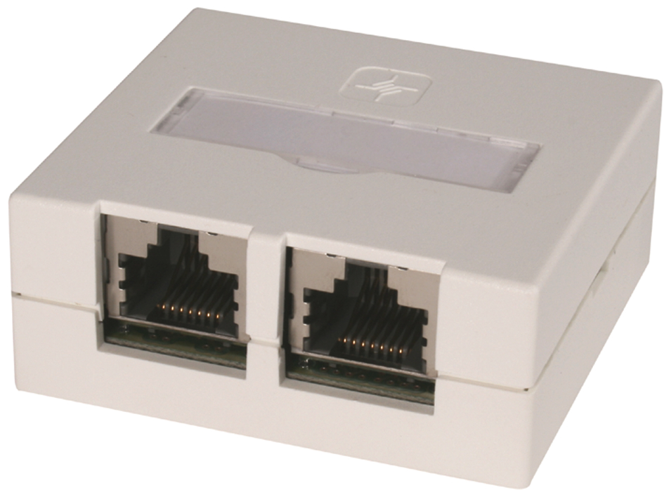 Bild von Telegärtner Anschlussdose VAD Kat.6 Ea, 2 x RJ45, geschirmt - 1 Stück (J00023A0056)