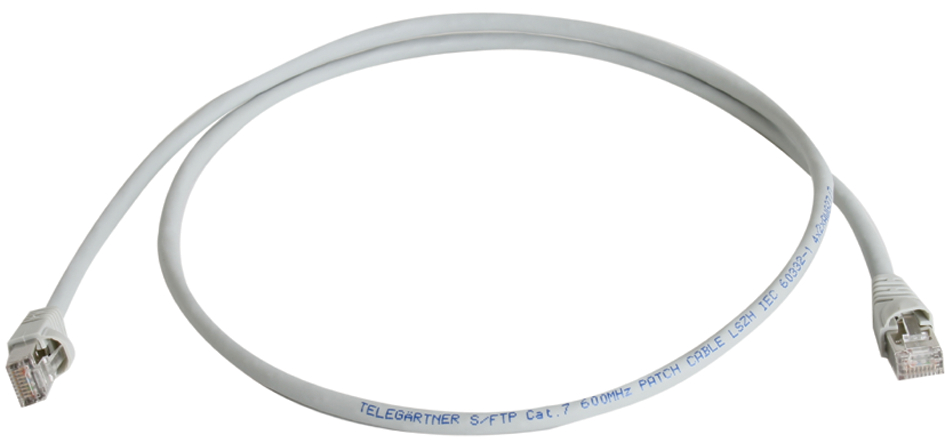 Bild von Telegärtner Patchkabel S/FTP, Kat.6A LAN-Kabel, RJ-45 Männlich (Stecker), RJ-45 Männlich (Stecker) (50.0 cm), LSOH