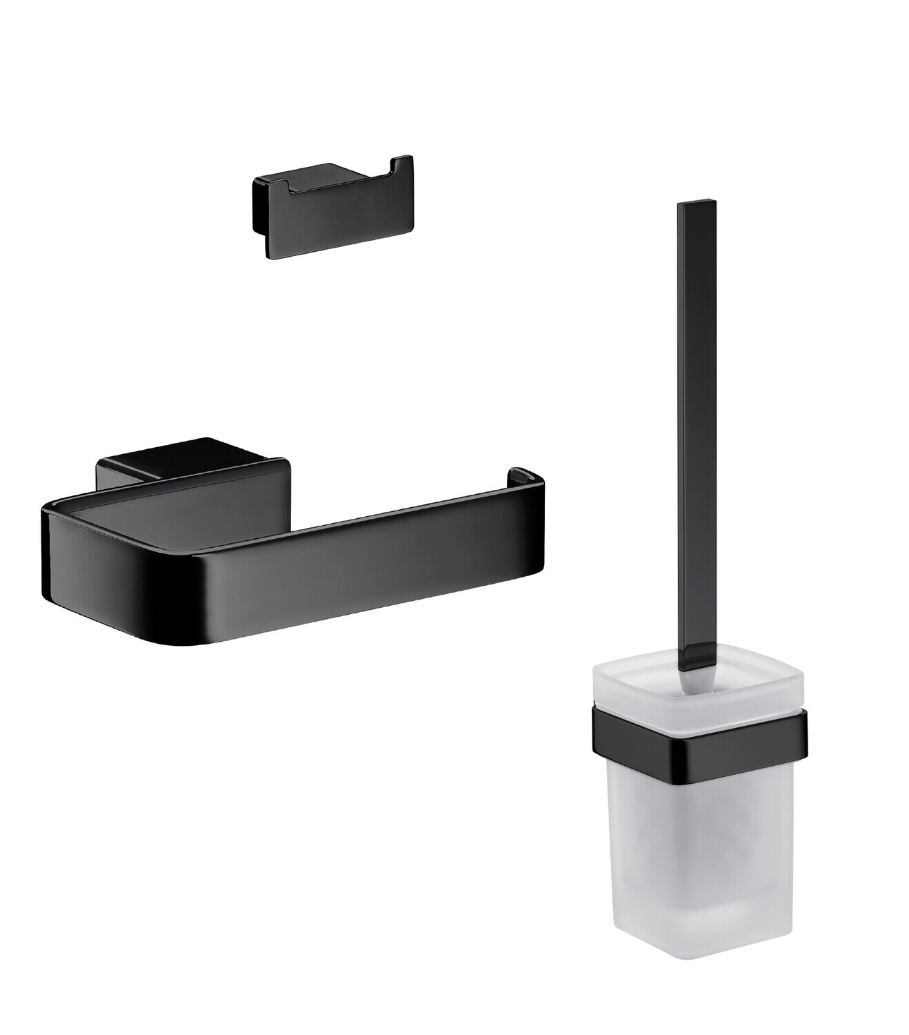 Bild von emco Loft Starter-Set, schwarz Papierhalter, Bürstengarnitur, Doppelhaken, 059813300 059813300