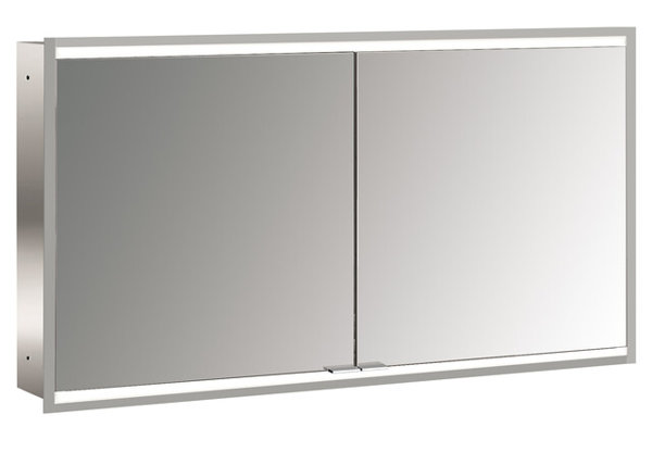 Bild von Emco prime 2 Lichtspiegelschrank, 1300 mm, 2 Türen, Unterputzmodell, IP 20, mit Lichtpaket, Ausführung: Glasrückwand verspiegelt