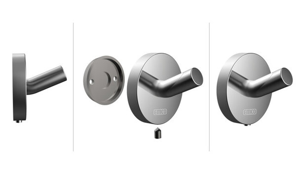 Bild von EMCO Round Haken zur Wandmontage I pflegeleichter Aufhänger aus Aluminium für ein Handtuch I eleganter Handtuchhaken zum Schrauben I chrom