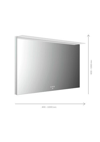 Bild von Emco MI 200+ LED-Lichtspiegel, mit Lichtsegel, Touch-Bedienfeld, Breite 1200mm, 1021200, Ausführung: Höhe: 1000mm