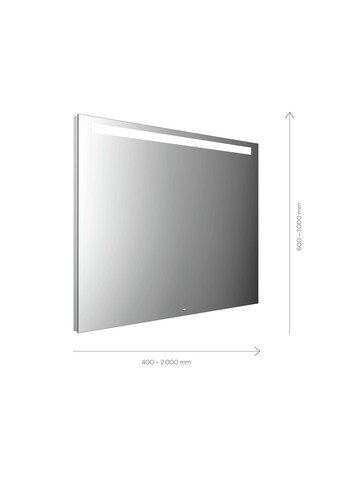 Bild von Emco MI 210 LED-Lichtspiegel, horizontaler Lichtausschnitt oben, verdeckter Sensorschalter, Breite 1200mm, 1031200, Ausführung: Höhe: 1000mm