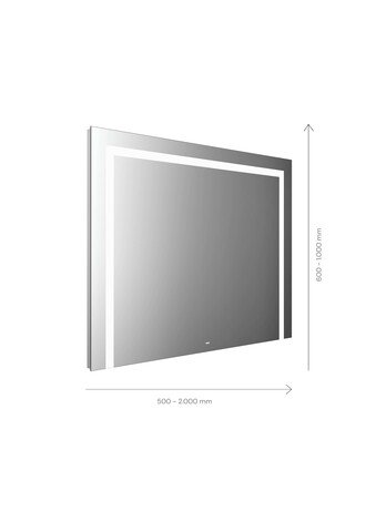 Bild von Emco MI 220 LED-Lichtspiegel, drei Lichtausschnitte, verdeckter Sensorschalter, Breite 1300mm, 1041300, Ausführung: Höhe: 1000mm
