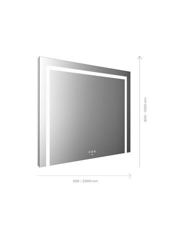 Bild von Emco MI 220+ LED-Lichtspiegel, drei Lichtausschnitte, Touch-Bedienfeld, Breite 1000mm, 1041000, Ausführung: Höhe: 700mm