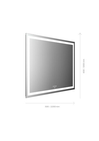 Bild von Emco MI 230+ LED-Lichtspiegel, Lichtausschnitt umlaufend, Touch-Bedienfeld, Breite 1600mm, 1051600, Ausführung: Höhe: 1000mm