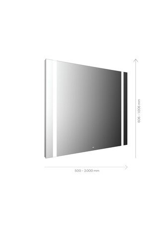 Bild von Emco MI 500 LED-Lichtspiegel, zwei Lichtausschnitte seitlich, verdeckter Sensorschalter, Breite: 1100mm, 1101100, Ausführung: Höhe: 700mm