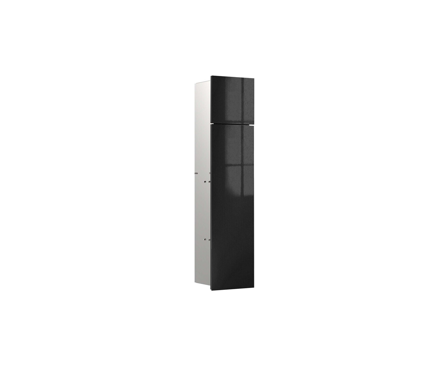Bild von emco Asis Pure WC-Modul - Unterputzmodell mit Glasfront I Hochwertiger Einbauschrank fürs Bad in schwarz mit Türanschlag rechts
