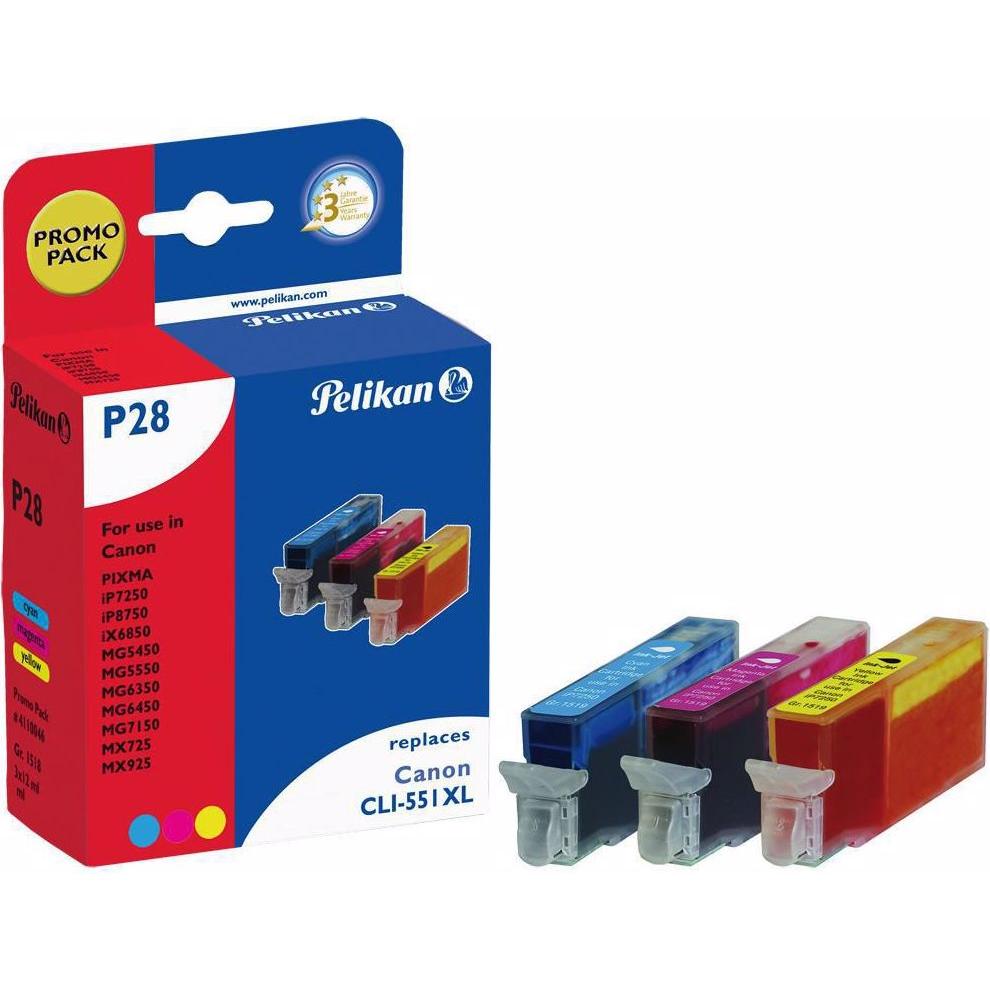Bild von Pelikan, Druckerpatrone, Cli-551xl (M, C, Y)