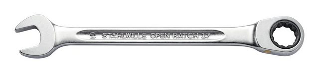 Bild von STAHLWILLE Nr. 17F l Ratschen-Ringmaulschlüssel 22 mm l flache Ringseite l extrem belastbar l schraubenschonend