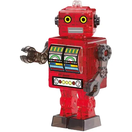 Bild von Crystal Puzzle | 3D Roboter Rot | Transparentes Design | 39 Teile | Bausatz für Kinder und Erwachsene | HCM Kinzel