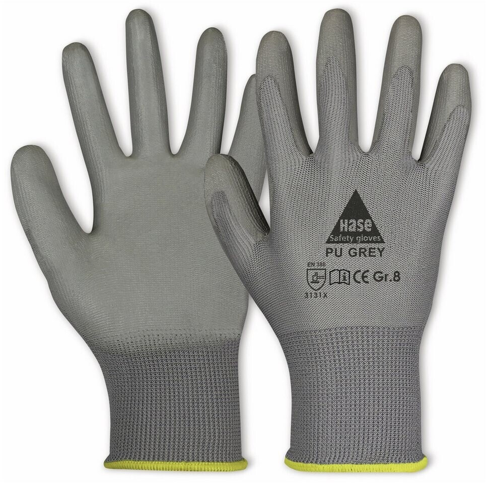 Bild von Hase Safety Gloves, Schutzhandschuhe, Arbeitshandschuhe PU, PU grey, EN 388, EN 420, grau, Grösse 10 (10)