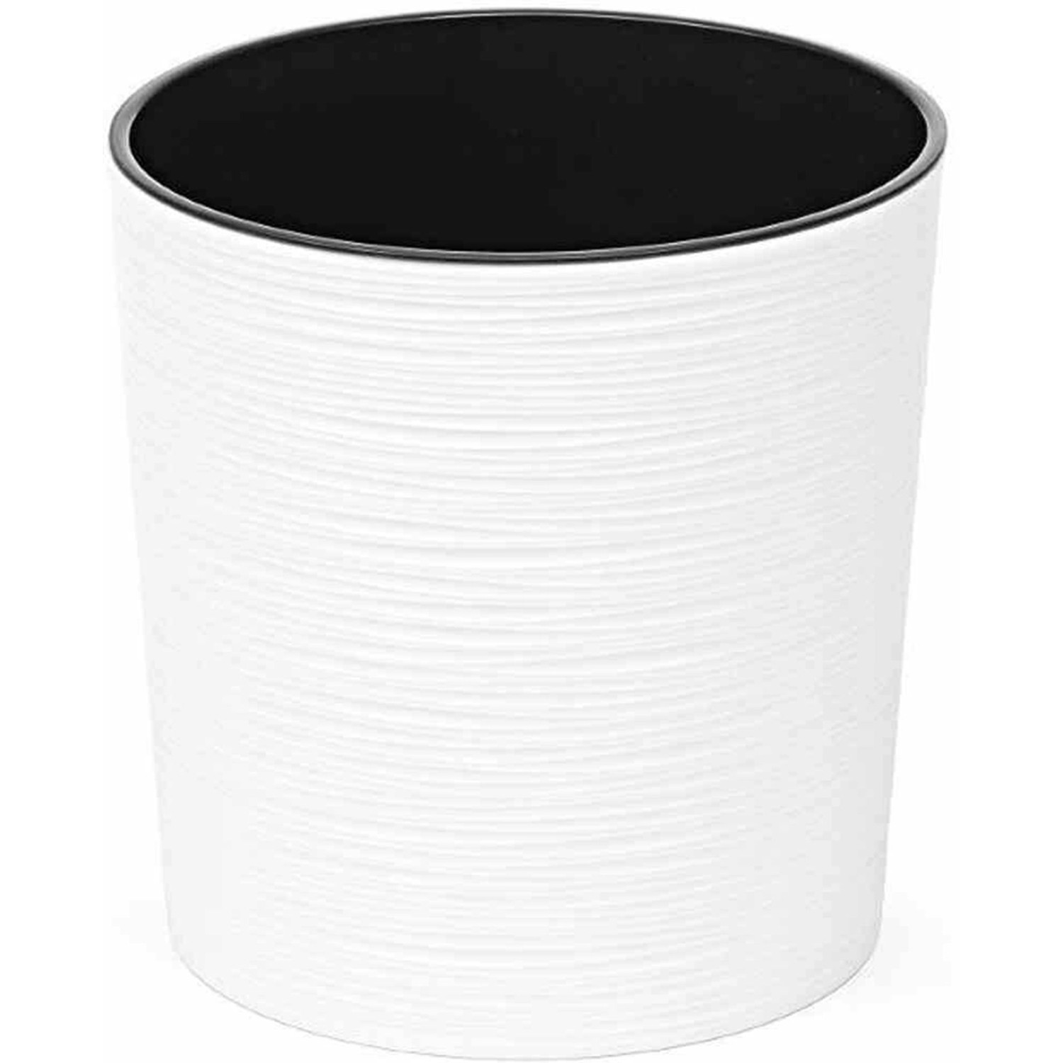 Bild von Siena Garden Pflanzkübel Pflanzgefäß LENS, weiß Rillenoptik, Ø 25 x 25,5 cm Kunststoffgefäß