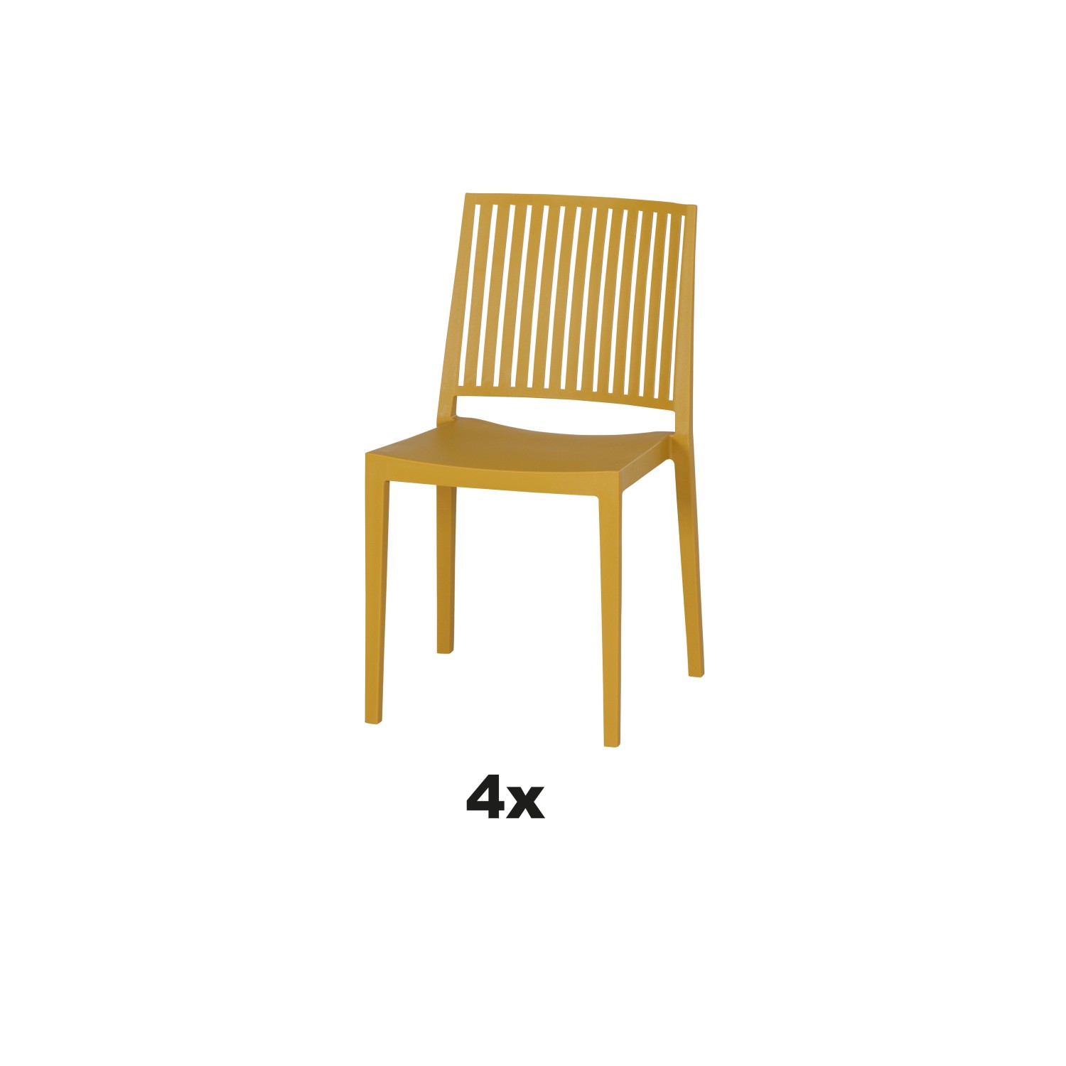 Bild von Siena Garden Stapelstuhl-Set Lane 4-teilig Mustard