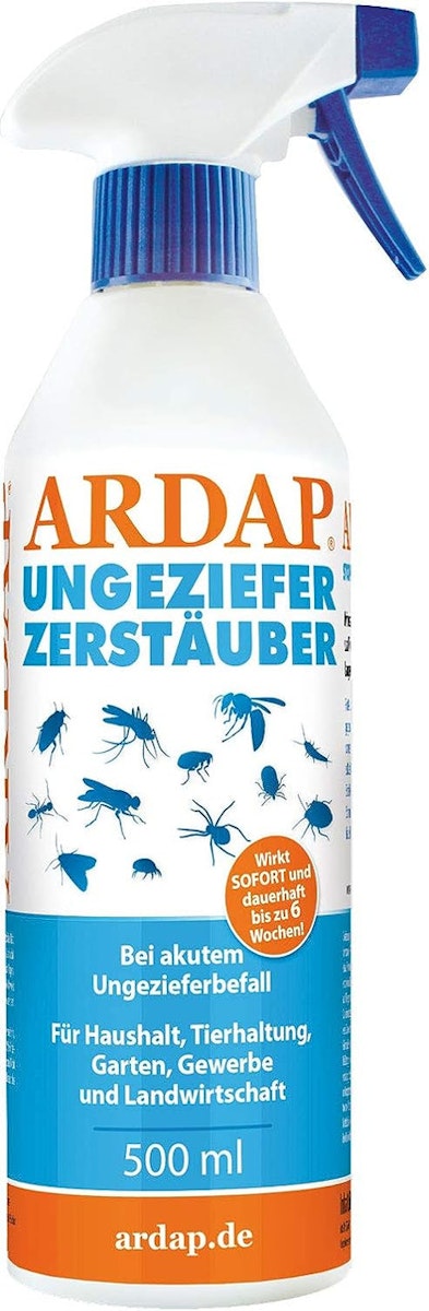 Bild von ARDAP Ungeziefer Zerstäuber 500ml - Ungeziefer Spray bei Insektenbefall - Insektenspray, Fliegenspray bei akutem Ungezieferbefall gegen Milben, Bettwanzen, Motten, Fliegen, Mücken