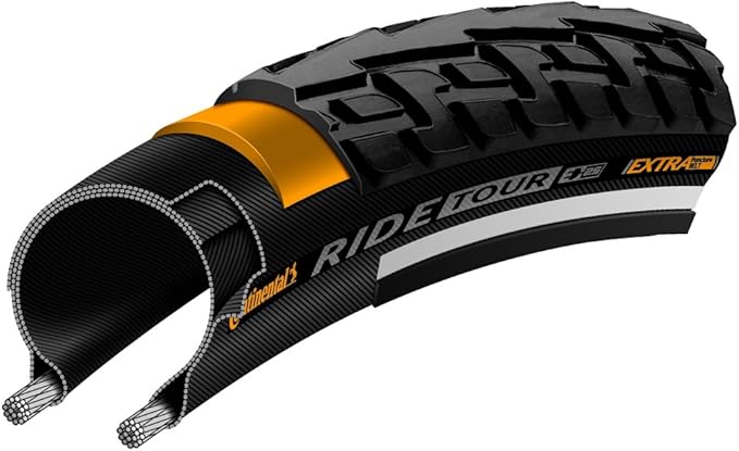 Bild von Continental Unisex-Adult Trekking und City-Reifen TourRide Schlauchreifen, Schwarz, 700 x 37C