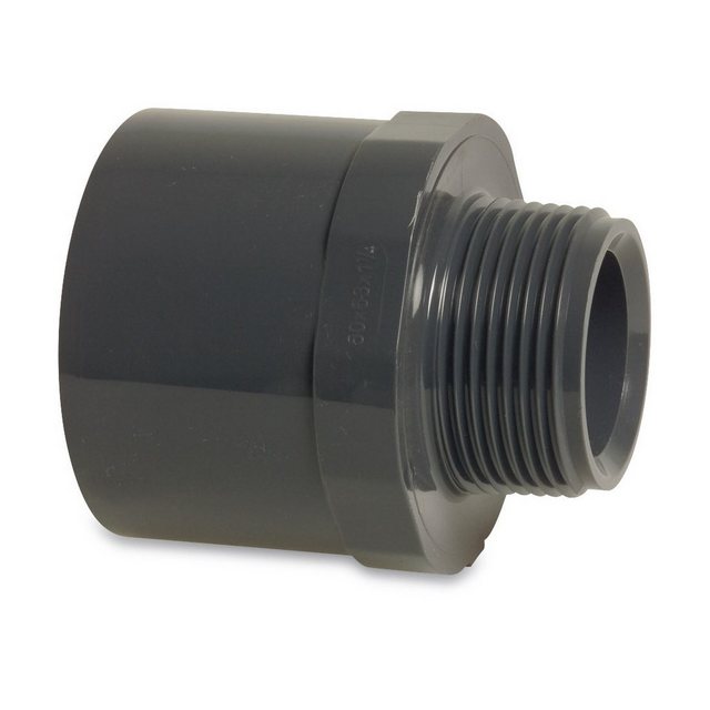 Bild von Mega Group Gewindefitting Übergangsnippel PVC-U Klebemuffe/Klebestutzen x Außengewinde 10 bar, Ø 32/40 mm x 1 Zoll (PN10)