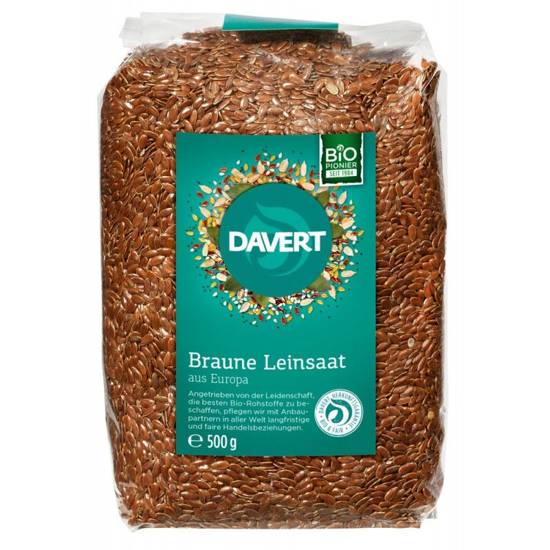 Bild von Davert Leinsaat braun, 500 gr Packung