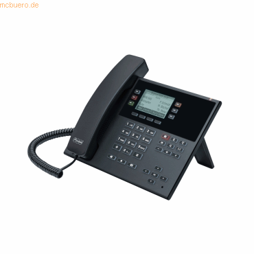 Bild von Auerswald schnurgebundenes IP Telefon in elegantem Schwarz. Kabelgebundenes Telefon