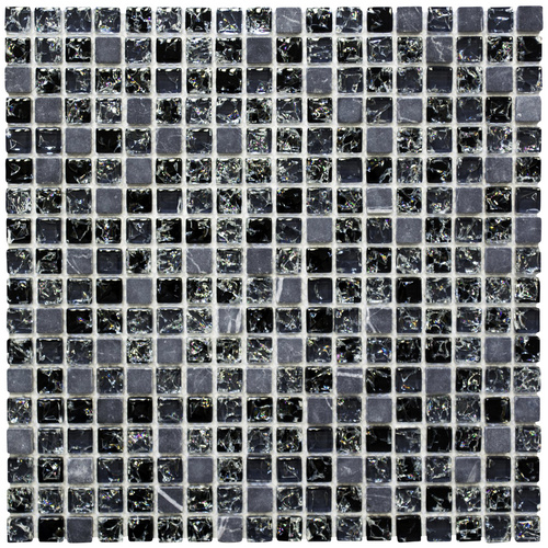 Bild von HuH Mosaik Mosaikfliese »Ice Cube«, BxL: 30,5 x 30,5 cm, Wandbelag - schwarz