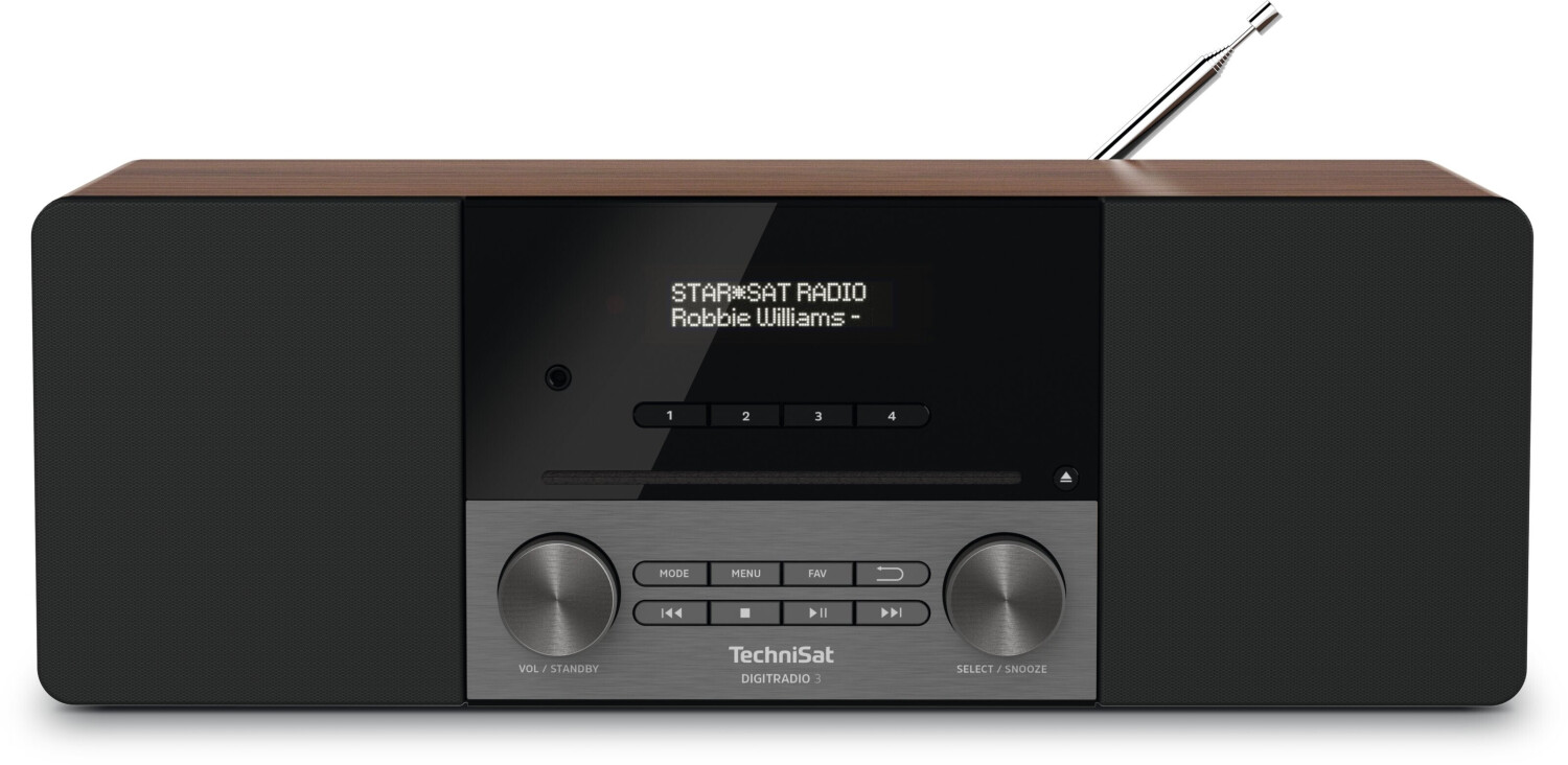 Bild von TechniSat DIGITRADIO 3 - Stereo DAB Radio Kompaktanlage (DAB+, UKW, CD-Player, Bluetooth, USB, Kopfhöreranschluss, AUX-Eingang, Radiowecker, OLED Display, 20 Watt RMS) nussbaum