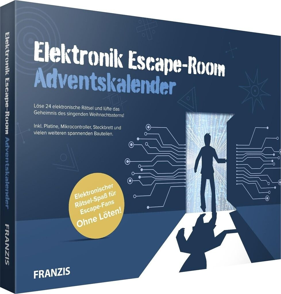 Bild von FRANZIS 67154 - Elektronik Escape Room Adventskalender, 24 Tage elektronischer Rätselspaß, ohne Löten, inkl. 40-seitigem Begleitbuch