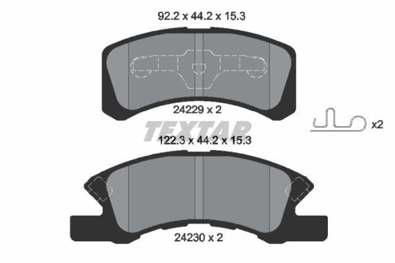 Bild von TEXTAR Bremsbelagsatz, Scheibenbremse vorne rechts links mit Zubehör für MITSUBISHI TOYOTA SUBARU DAIHATSU NISSAN 0449197211000 0449197209000 4605B006