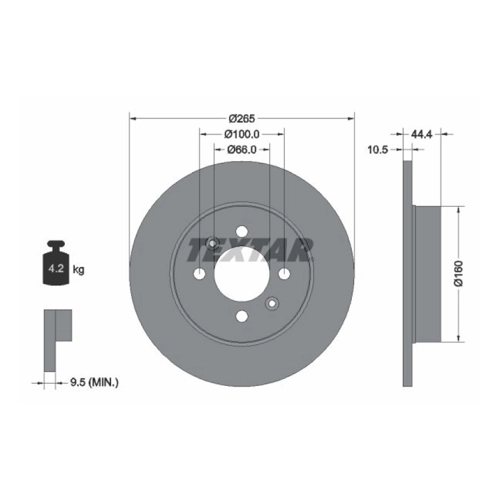 Bild von TEXTAR Bremsscheibe PRO 92064903 - Qualität und Passgenauigkeit für RENAULT