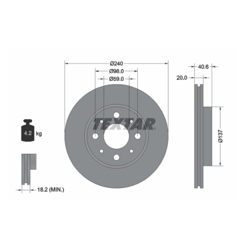 Bild von TEXTAR PRO 92118003 Bremsscheibe – Hochwertige Bremsperformance für Ihr Fahrzeug