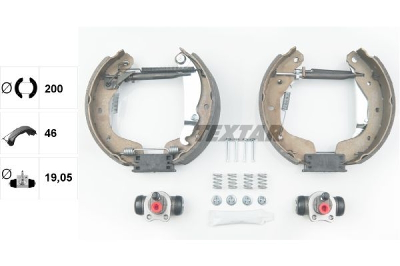 Bild von TEXTAR Shoe Kit Pro 84058200 Bremsensatz, Trommelbremse mit Radbremszylinder, mit Stellelement