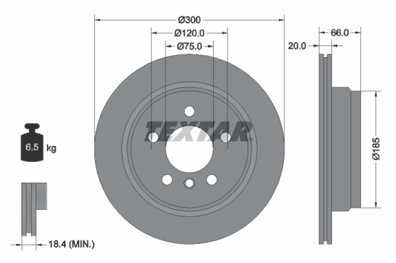 Bild von TEXTAR PRO 92239703 Bremsscheibe Bremsscheiben, Scheibenbremsen 300 20 05/06 120 innenbelüftet beschichtet BMW: 3 Touring, 3 Saloon, 4 Gran Coupe