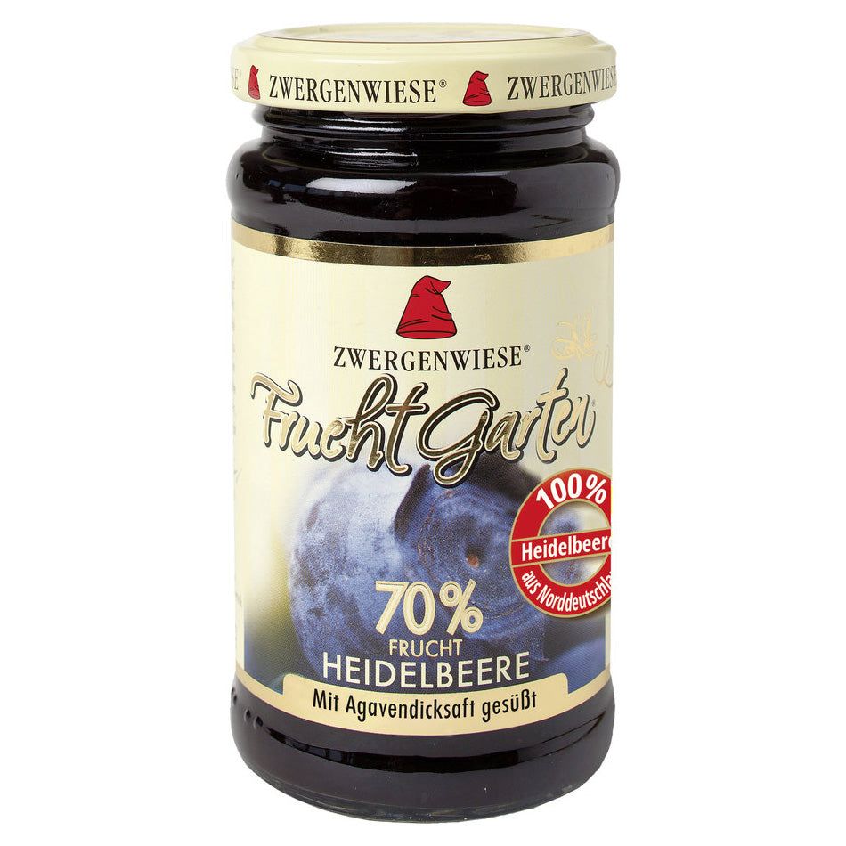 Bild von Zwergenwiese Bio-Fruchtaufstrich 'Fruchtgarten' Heidelbeere, 70 % Fruchtanteil, 225 g