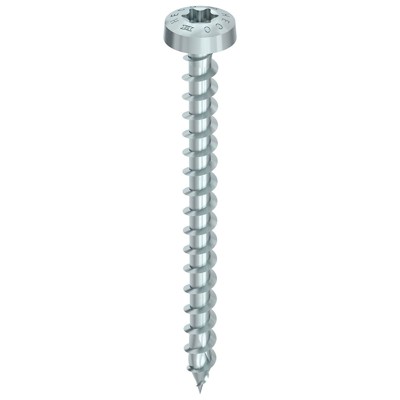 Bild von Fassadenschraube,T-Drive,Rundkopf,VG,Kohlenstoffstahl,verz,blau,6,0x80mm