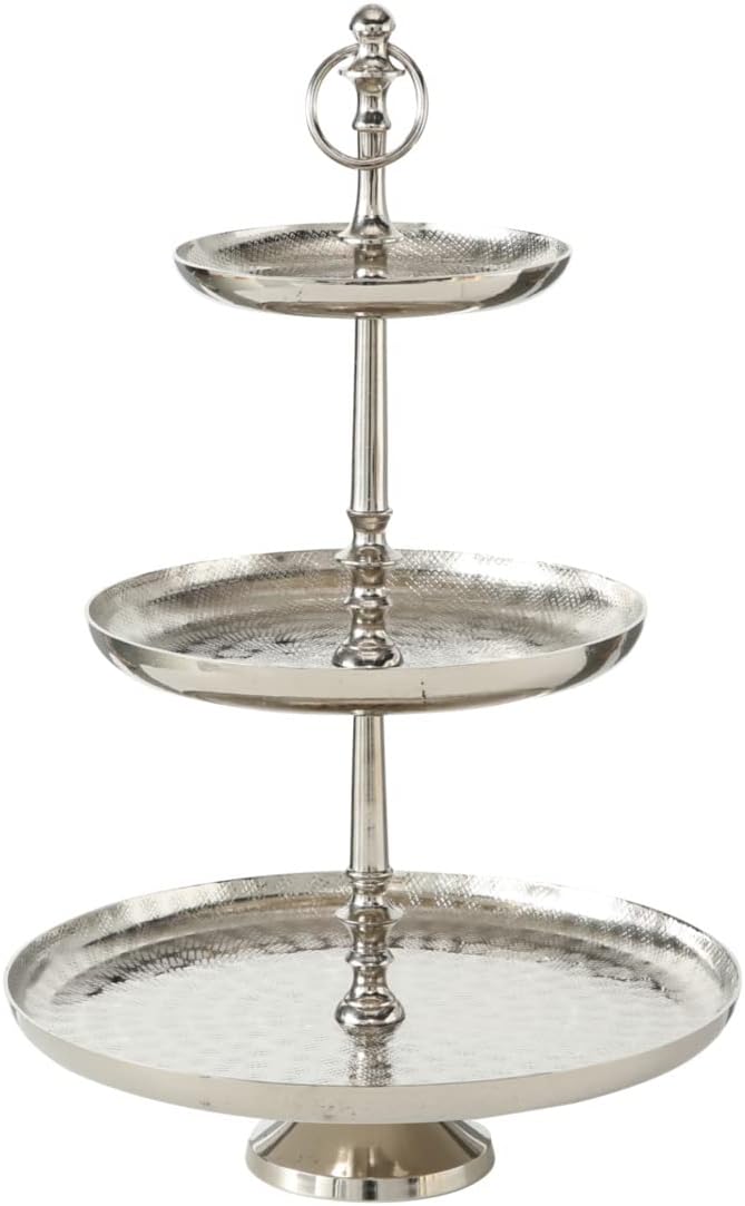 Bild von Boltze Etagère Detroit (mit drei Etagen, für Dekoration / Servieren / Anrichten von Speisen, liebevolle Details, aus Aluminium, Höhe ca. 48 cm) 7066100