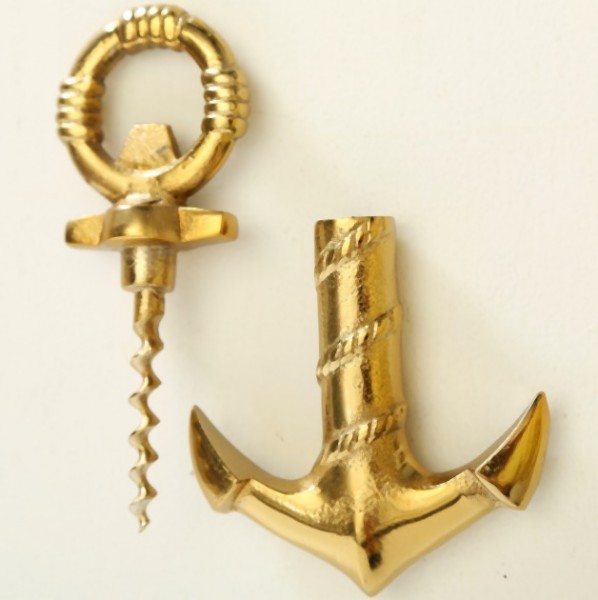 Bild von Maritimer Flaschenöffner als Anker in gold