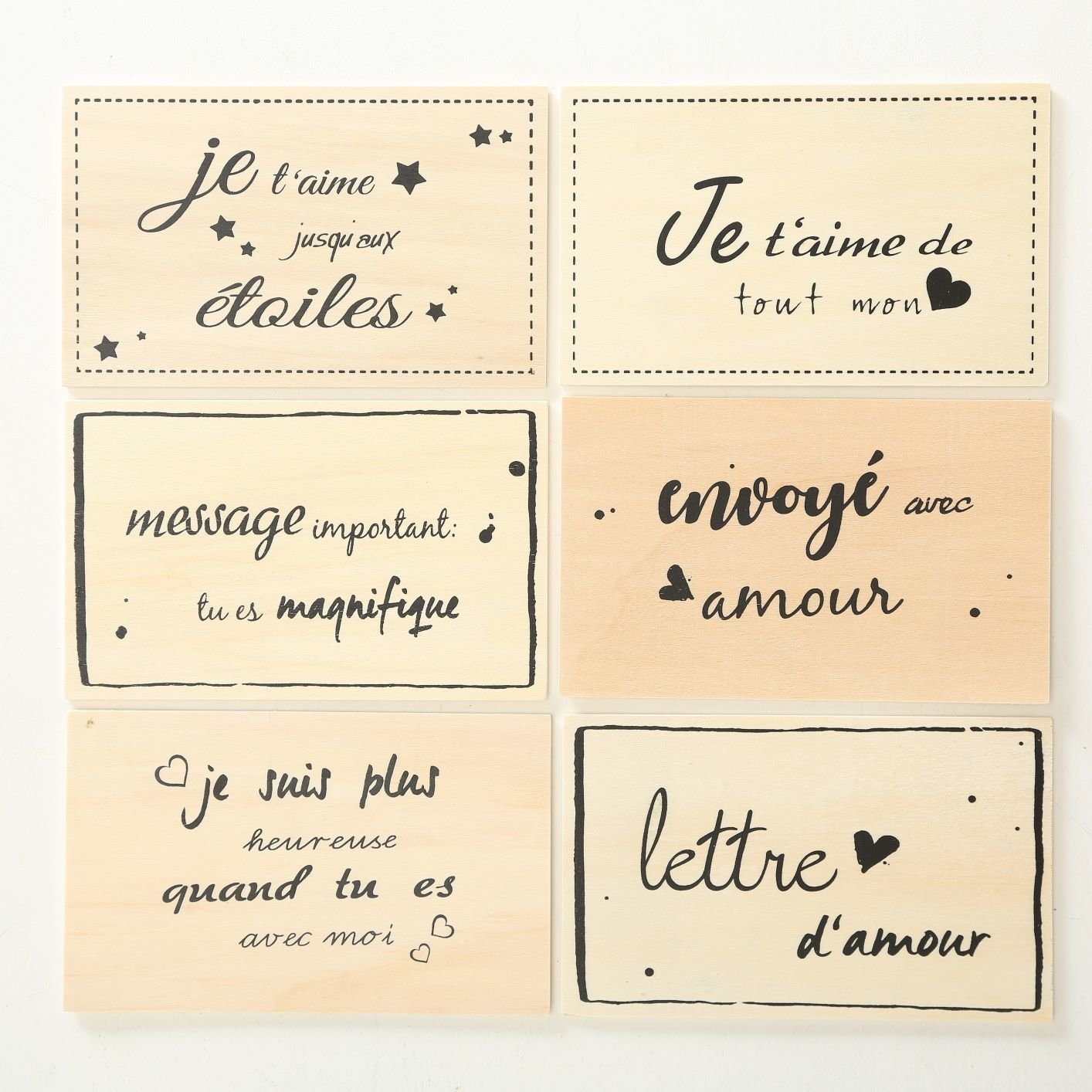 Bild von Boltze Postkarte Amour 6er Set, L16/B0,5/H10 cm, natur