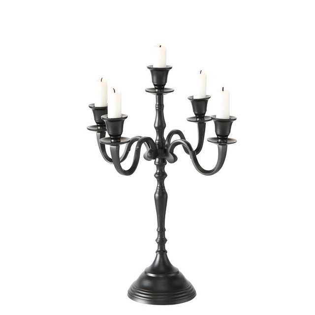 Bild von BOLTZE Kerzenständer Victoria (Kerzenleuchter, 1 St., für 5 Kerzen), Schwarz Aluminium 40 x 30 cm