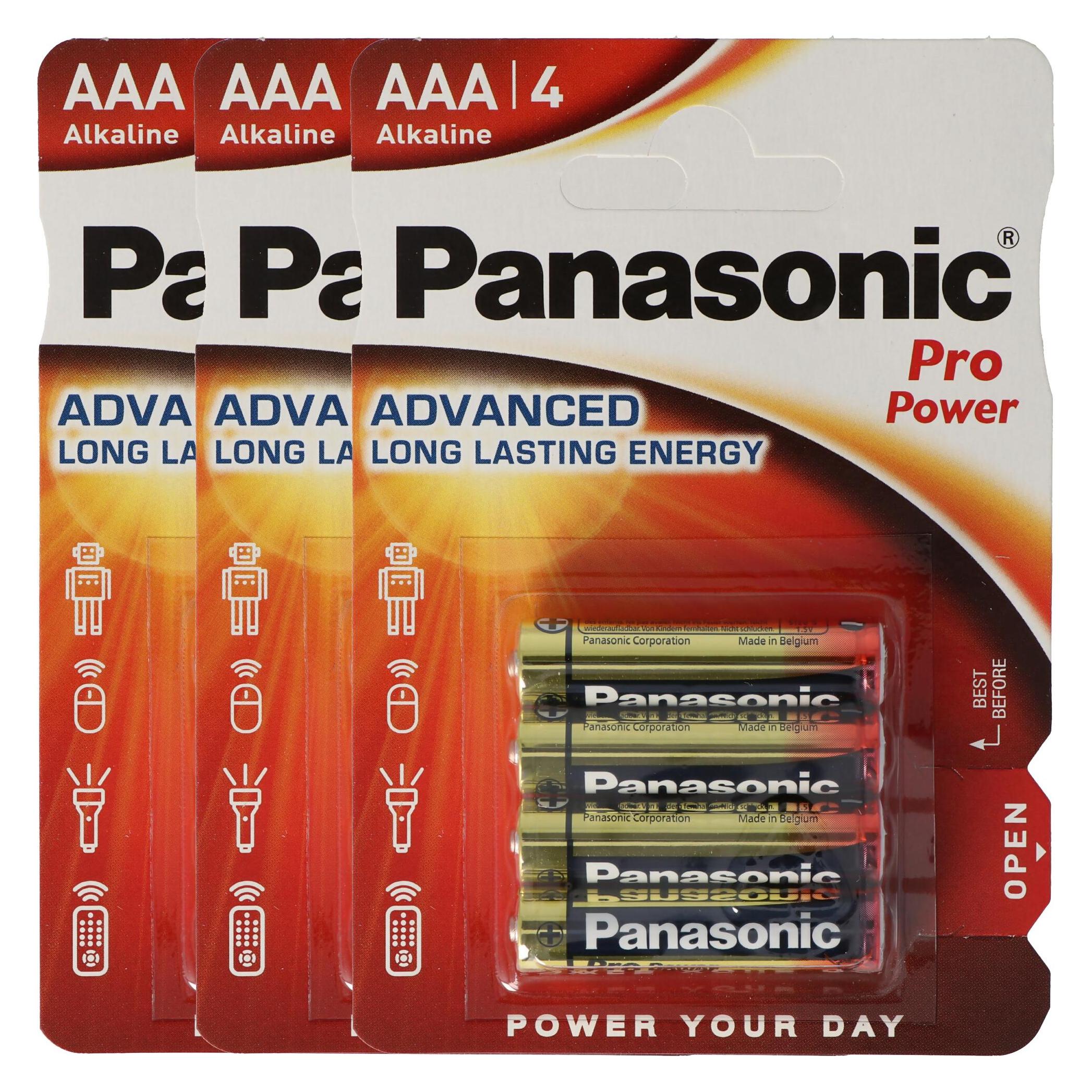 Bild von Panasonic Pro Power 12er Spar-Pack Micro/AAA/LR03 (12 Stk., AAA), Batterien + Akkus